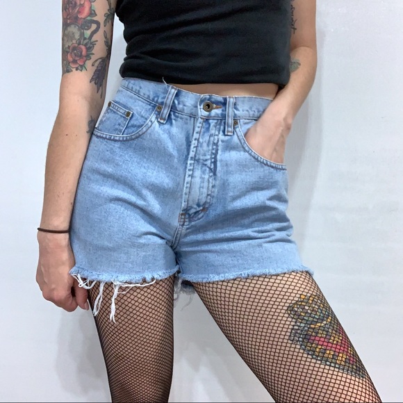 Vintage Pants - Vintage 90s high waisted cutoff mom denim shorts